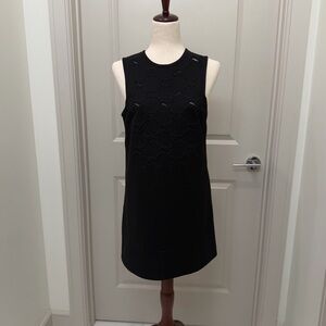 Tibi - Black Sleeveless Nautical Knot Embroidered Shift Mini Dress - 4